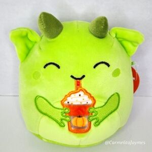 🎃 FITZY 🥤 Green Goblin Pumpkin Drink Halloween 2024 Original Squishmallow NWT